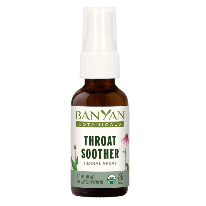 Organic Throat Soother Spray 1 fl oz by Banyan Botanicals