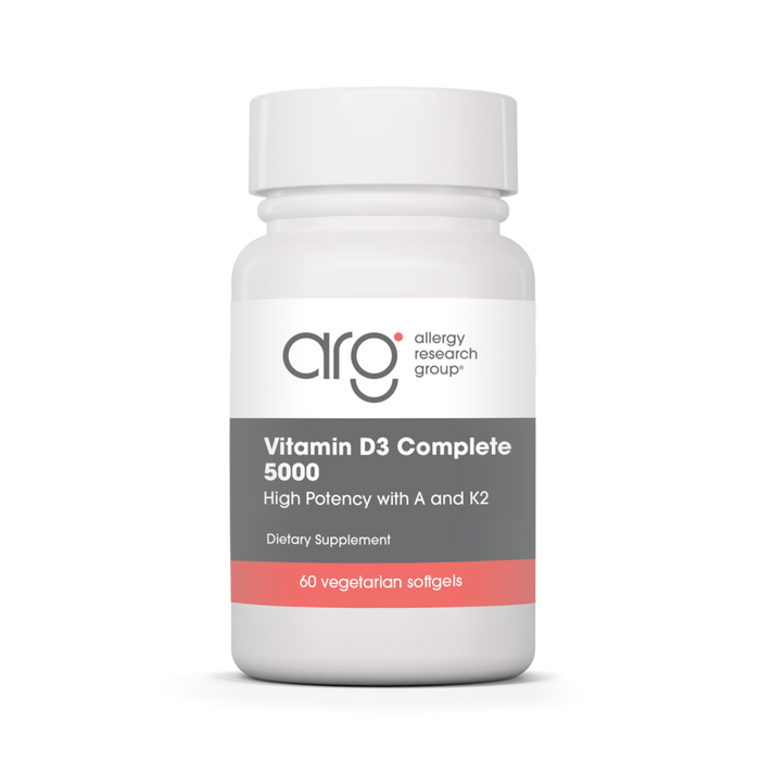 Allergy Research Group, Vitamin D3 Complete 5000 High Potency with A and K2 60 softgels