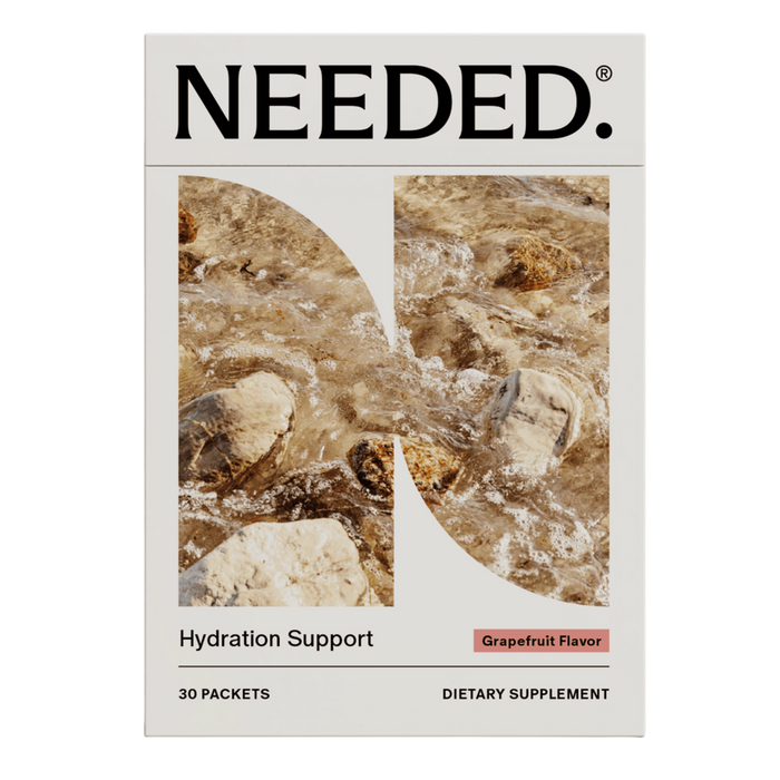 Needed Hydration Support Grapefruit supplement bottle, front view