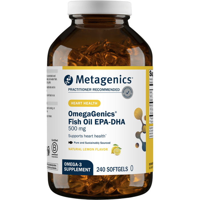 Metagenics, OmegaGenics Fish Oil EPA-DHA 500 mg 240 softgels
