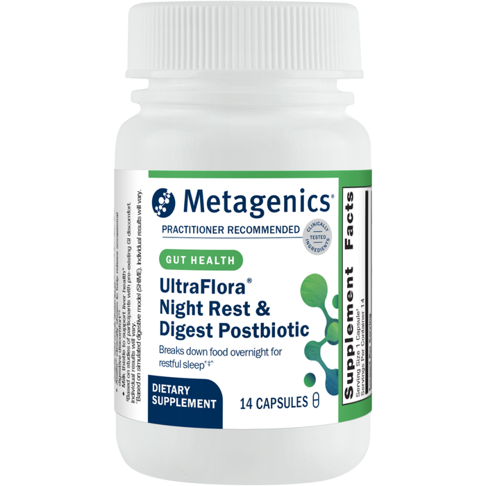 Metagenics, UltraFlora Night Rest & Digest Postbiotic 14 capsules
