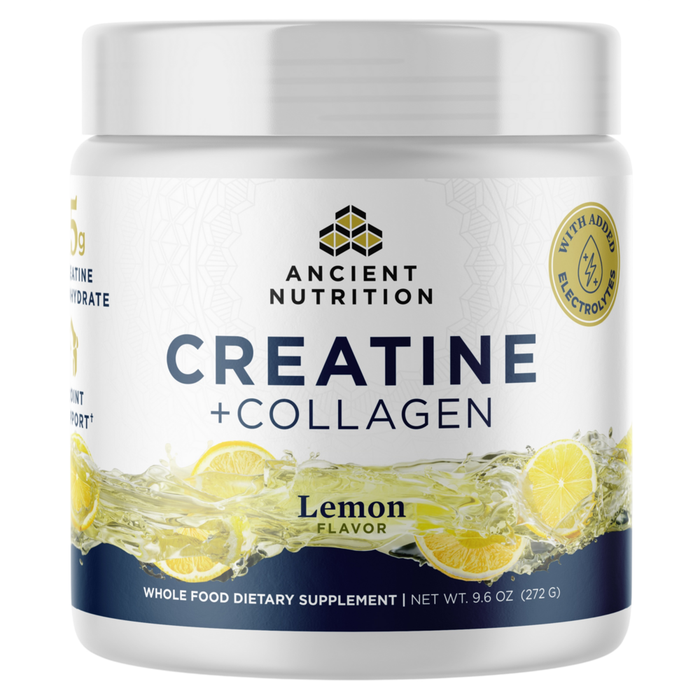 Ancient Nutrition, Creatine + Collagen + Electrolytes Lemon 30 servings