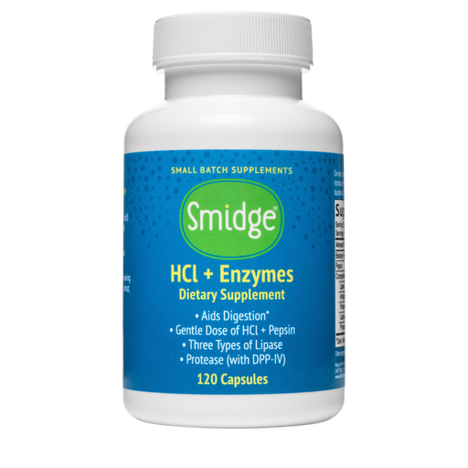 midge HCl + Enzymes 120 Capsules – Betaine HCl & Digestive Enzyme Supplement