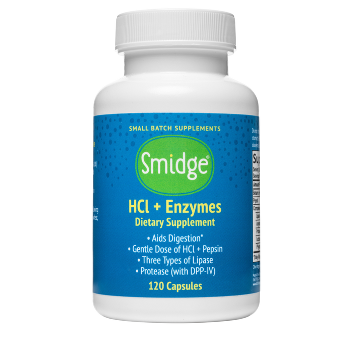 midge HCl + Enzymes 120 Capsules – Betaine HCl & Digestive Enzyme Supplement