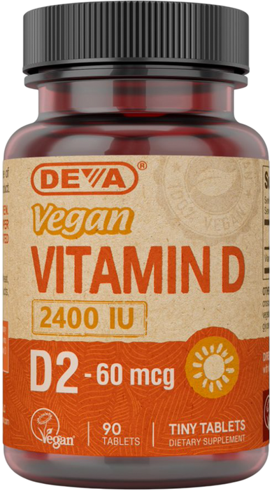 Vegan Vitamin D2 90 Tablets by Deva Nutrition