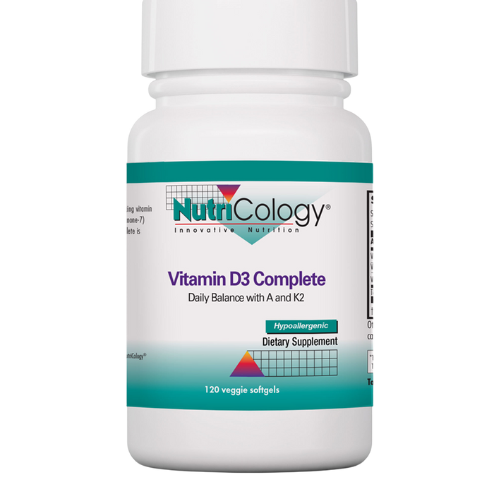 NutriCology, Vitamin D3 Complete Daily Balance with A and K2 120 softgels