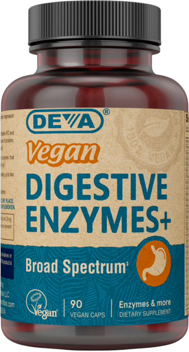 Vegan Digestive Enzymes+ 90 Capsules by Deva Nutrition
