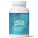 Supplement bottle labeled 'Mega IgG2000' by Microbiome Labs on a white background