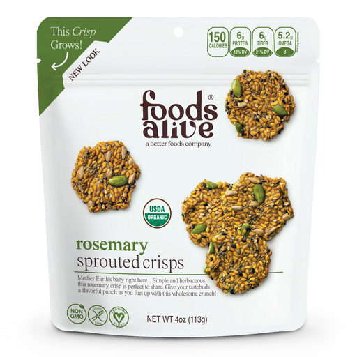 Foods Alive, Rosemary Sprouted Crisps 4 oz