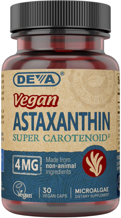 Vegan Astaxanthin 4mg 30 Capsules by Deva Nutrition