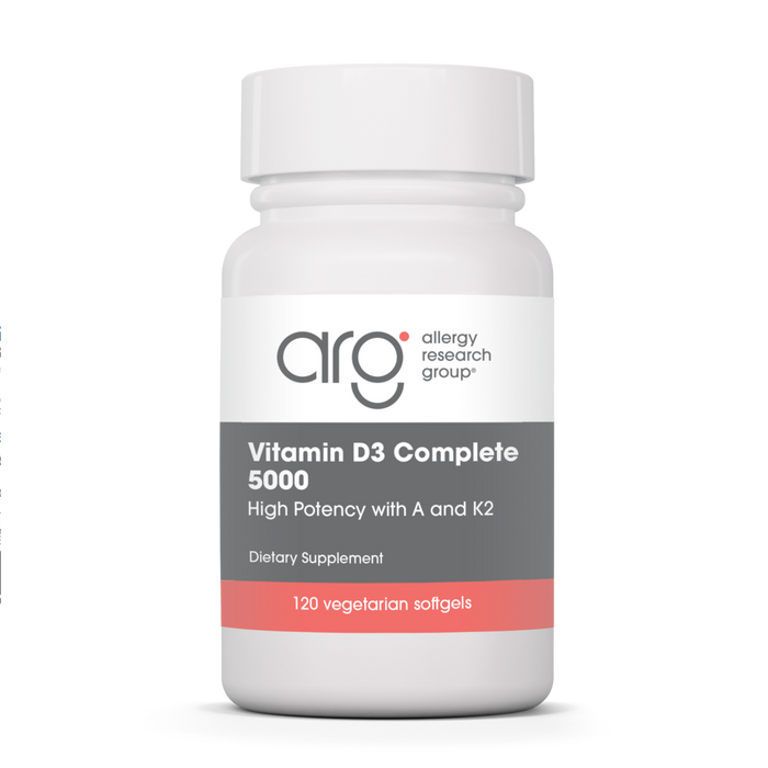 Allergy Research Group, Vitamin D3 Complete 5000 High Potency with A and K2 120 softgels