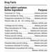 T-Relief Arthritis Extra Strength 100 Tablets by MediNatura supplement facts
