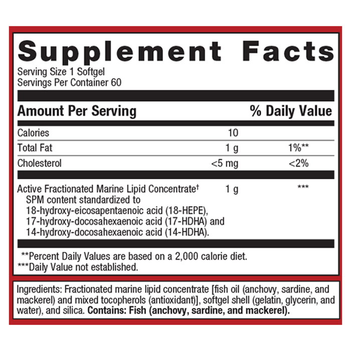 SPM Active One Daily 60 softgels Supplement Facts Label