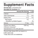 Focus Support Lion's Mane 60 gummies Supplement Facts Label