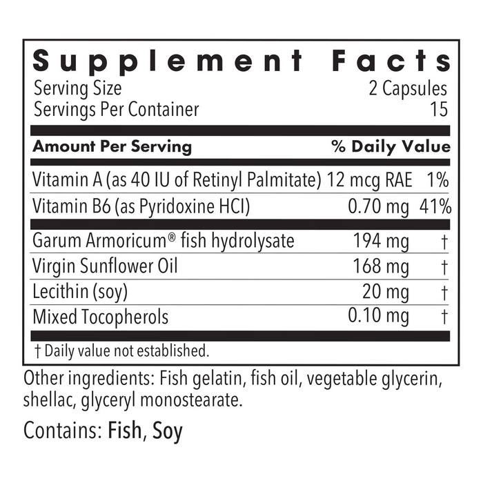 Stabilium 200 30 caps Supplement Facts Label