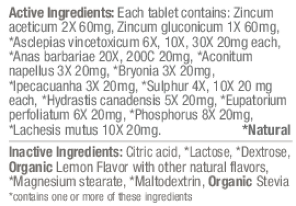ReBoost Cold & Flu Lemon 60 Tablets by MediNatura