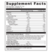 Multi Protein + Creatine 15 servings Dark Chocolate Supplement Facts Label