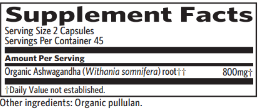 Ashwagandha 90 Capsules by Organic India