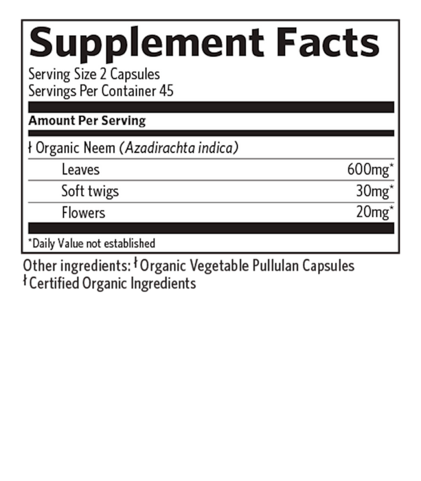 Neem-90-Capsules-Organic-India-suppliment-facts