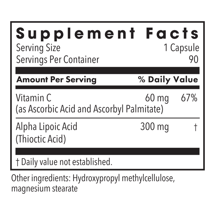 Alpha Lipoic Acid 300mg 90 caps by Metabolic Maintenance
