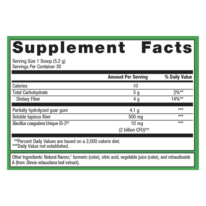 UltraFlora Fiber, Prebiotic & Probiotic 30 servings Supplement Facts Label