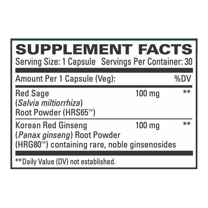 Healthy Circulation 30 capsules Supplement Facts Label