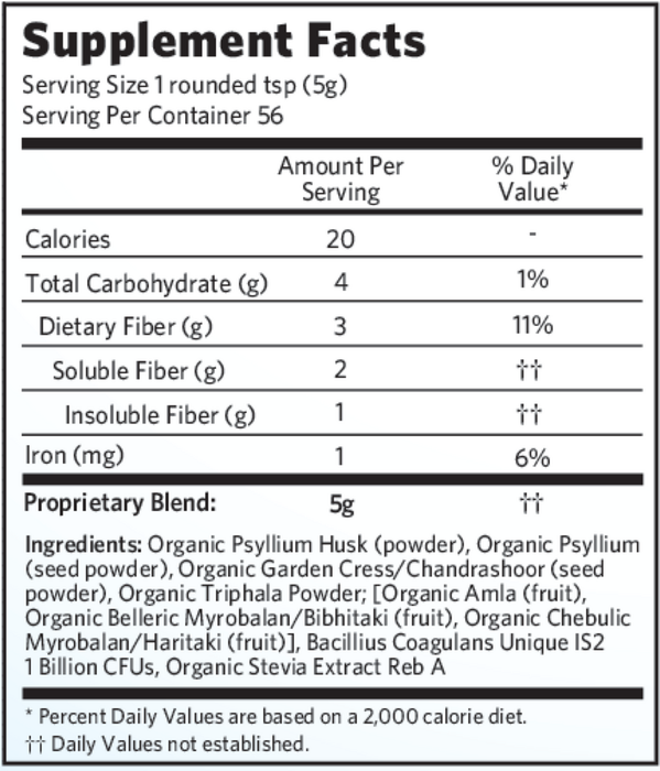 Psyllium Pre & Probiotic Fiber Original By Organic India