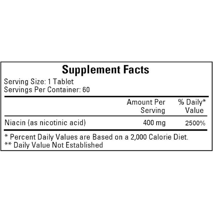 Nialipin (Sustained-Release) 400 mg 60 tablets Supplement Facts Label