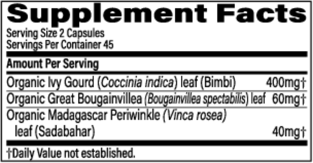 Sugar Balance Capsules 90 Capsules by Organic India