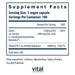 B-12 & Methyl Folate 100 caps Supplement Facts Label