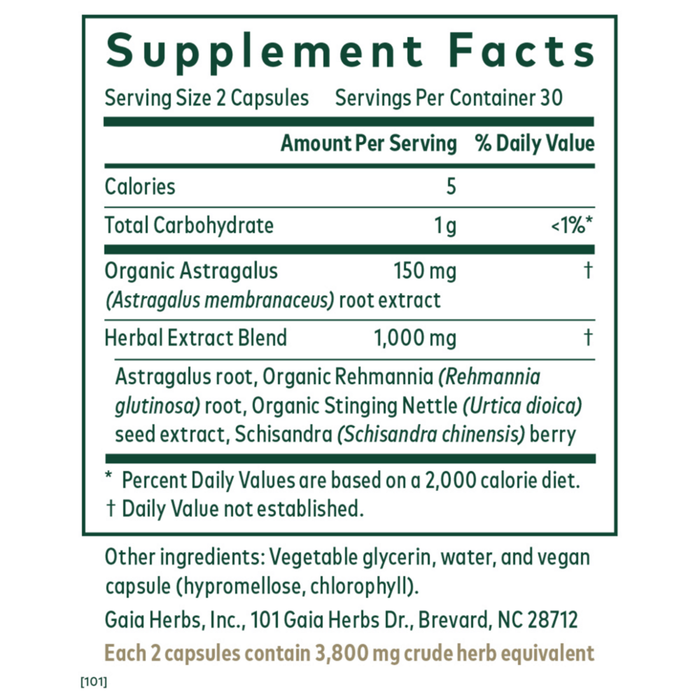 ImmunoRenew AI 60 liquid phyto-caps Supplement Facts Label