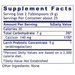 Galactan 8 oz Supplement Facts Label