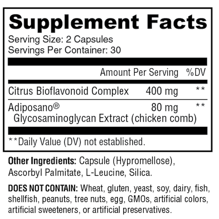 Metabolic Support 60 caps Supplement Facts Label