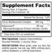Metabolic Support 60 caps Supplement Facts Label