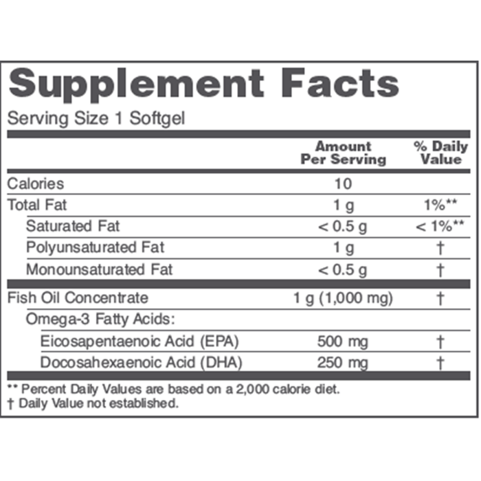 Ultra Omega 3-D 90 gels Supplement Facts Label