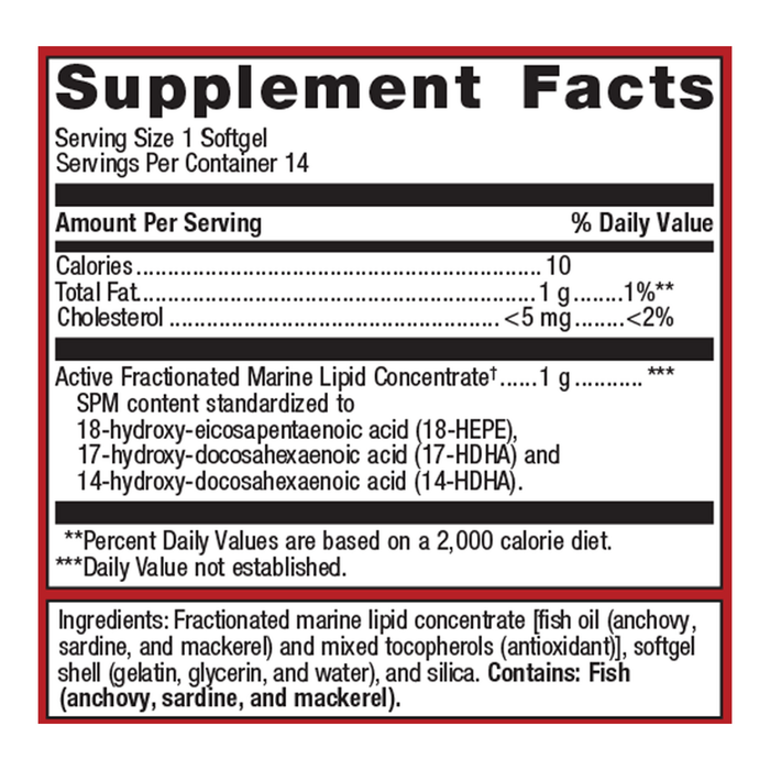 SPM Active One Daily 14 softgels Supplement Facts Label