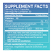 Supplement facts label with blue background