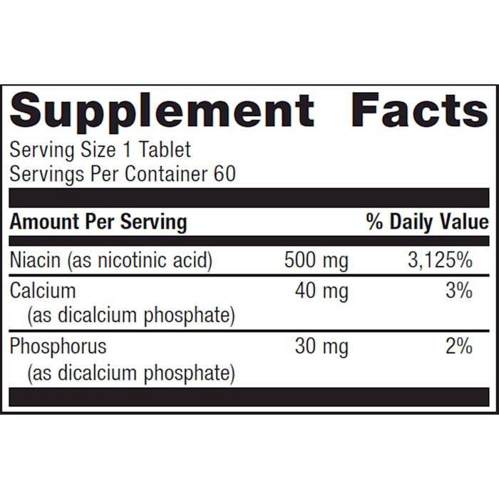 Niatain 60 Tablets Supplement Facts Label