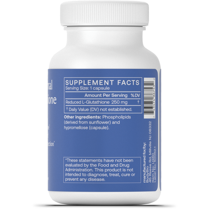 Liposomal Glutathione 60 caps Supplement Facts