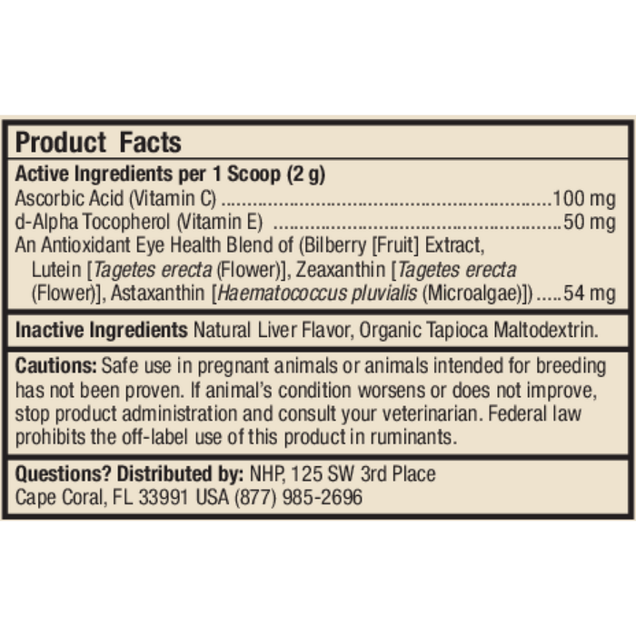 Eye Support 5.71 oz Product Facts Label
