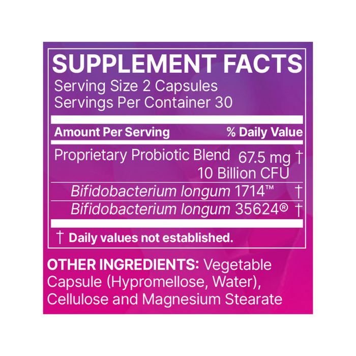 Gut-Brain Reset 60 caps Supplement Facts Label