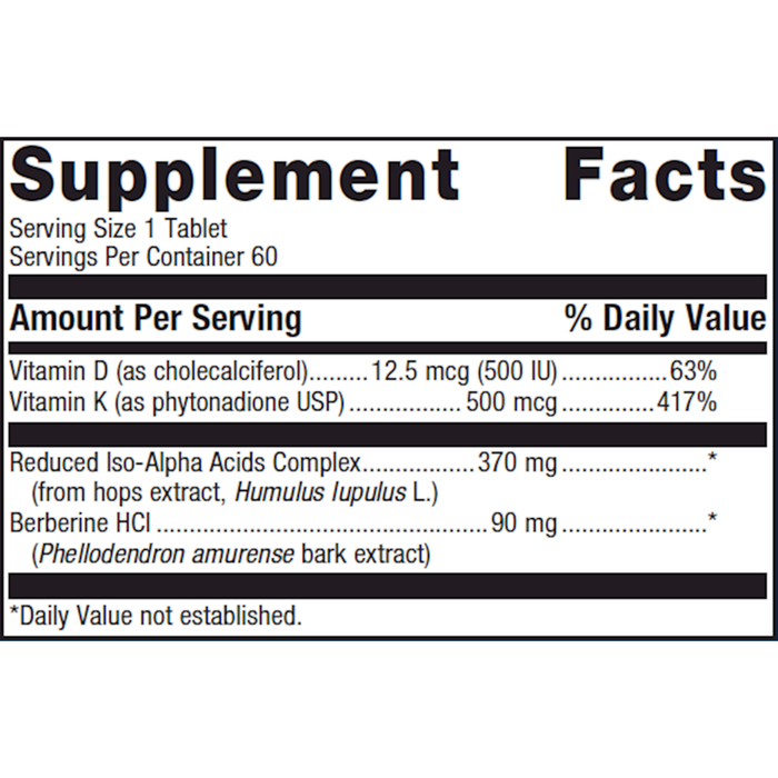 Ostera 60 Tablets Supplement Facts Label