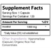 Inositol 120 caps Supplement Facts Label