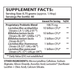 Supplement facts label with probiotic content on a white background