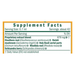Supplement facts label with various herbal ingredients on a white background