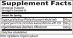 Organic India, Liver Kidney suppliment facts label