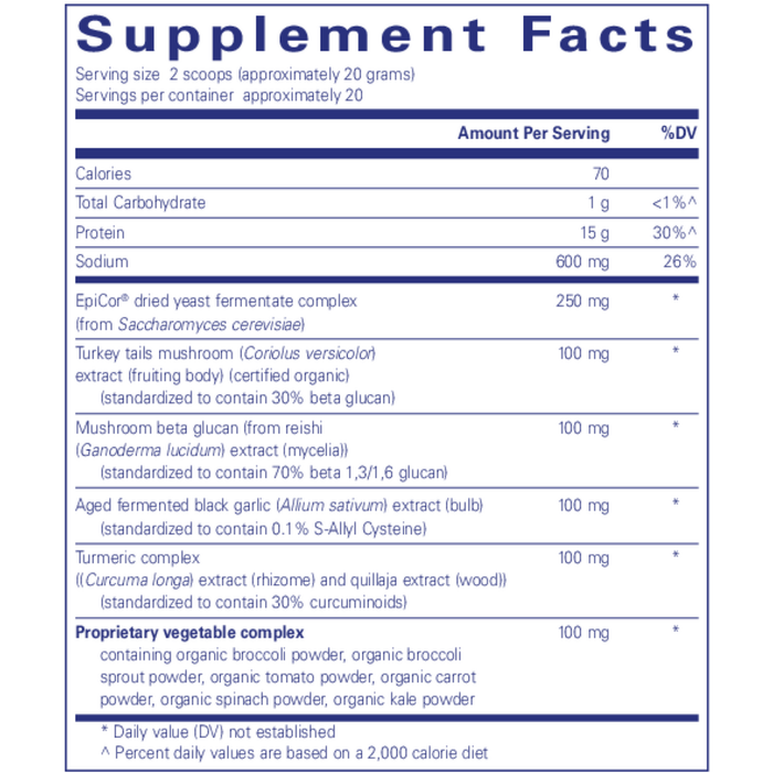 PureDefense Collagen w/ Bone Broth powder 14.1 oz Supplement Facts Label