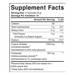 Energy Support Cordyceps + Shiitake 60 gummies Supplement Facts Label