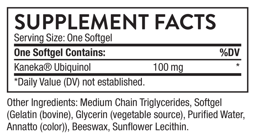 Ubiquinol 100 mg 60 Softgels by Thorne