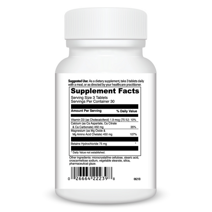 Supplement Facts label for Multi-Source Cal Mag by Davinci Labs